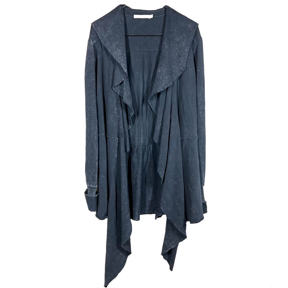 Testimony LA Black Distressed Style Open Front Stretch Cardigan Jacket Size S